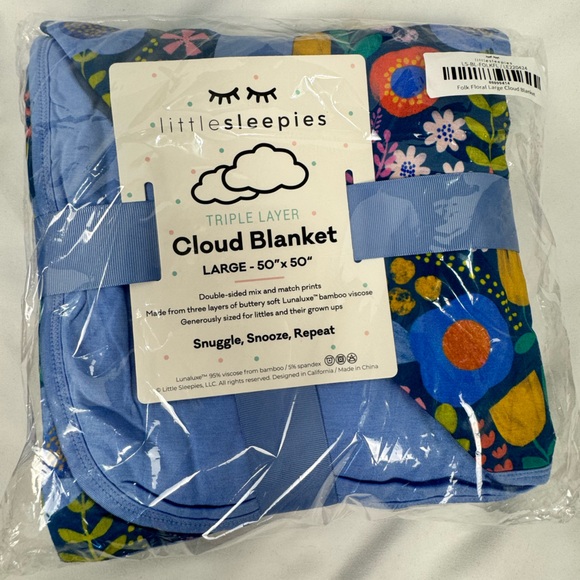 Little Sleepies Folk Floral Large Cloud Blanket - Picture 5 of 8